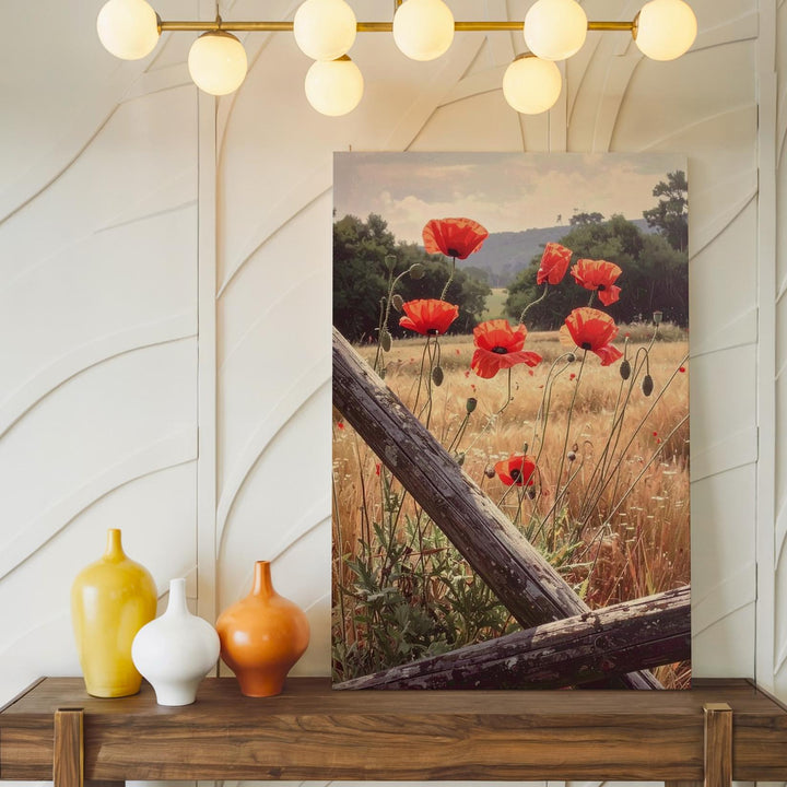 Golden Poppy Field Canvas – Serene Landscape Wall Art - Gifitto