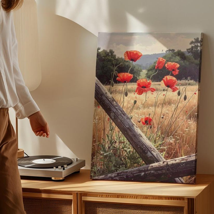 Golden Poppy Field Canvas – Serene Landscape Wall Art - Gifitto