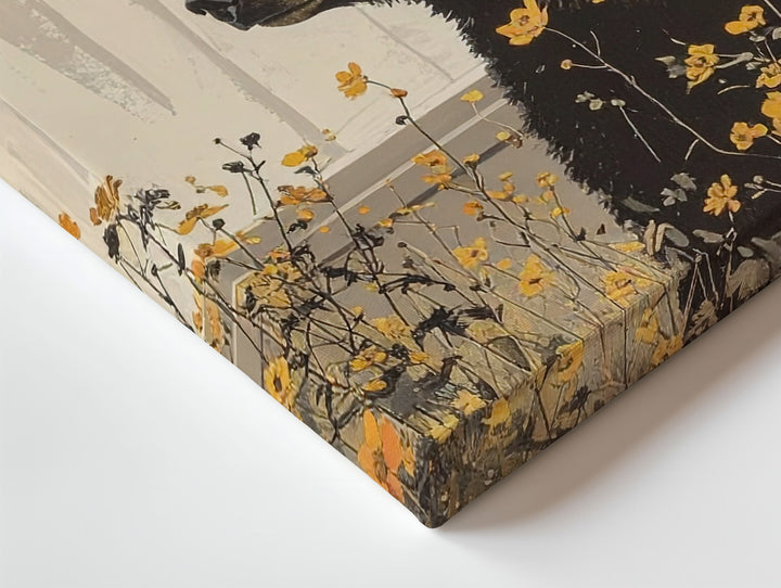 Wildflower Bear Canvas – Cozy Wildlife Illustration in Warm Tones - Gifitto