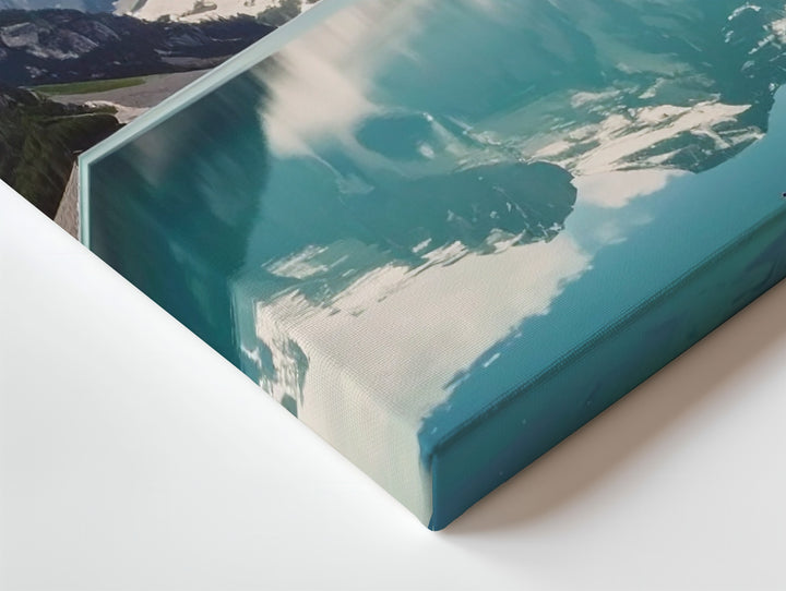 Symmetry of Stillness Canvas – Alpine Lake Reflection with Snowcapped Peaks - Gifitto