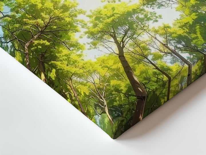 Cathedral Canopy Canvas – Symmetrical Forest Ceiling with Sunburst Light - Gifitto
