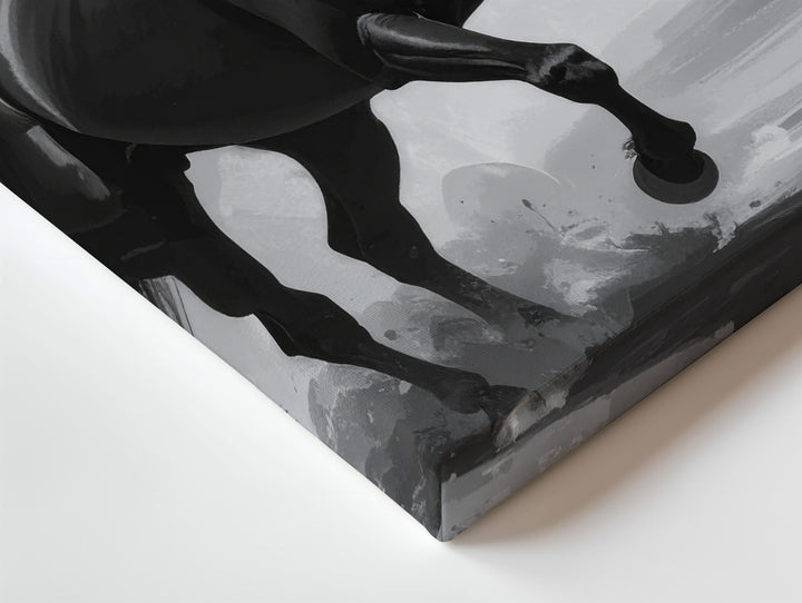 Midnight Stallion Canvas – Monochrome Power & Grace Wall Art - Gifitto