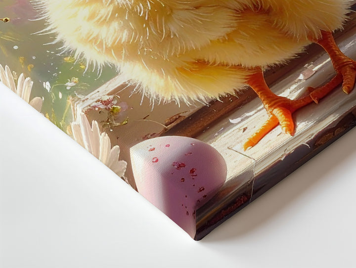 Easter Chick & Egg Canvas – Springtime Pastel Wall Art - Gifitto