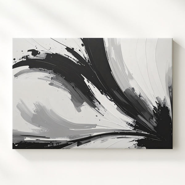 Radiant Burst Monochrome Canvas – Bold Abstract Expressionist Art - Gifitto