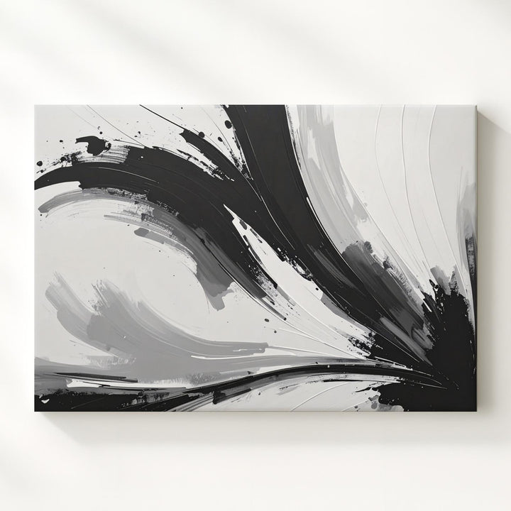 Radiant Burst Monochrome Canvas – Bold Abstract Expressionist Art - Gifitto