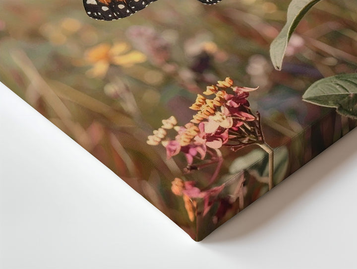 Monarch Butterfly on Flower Canvas – Dreamy Nature Wall Art - Gifitto