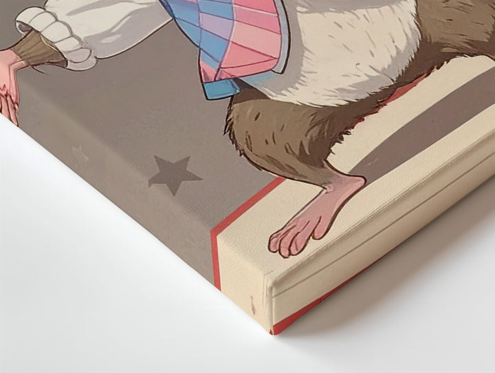 Circus Performer Mouse Canvas – Whimsical Nursery Wall Art - Gifitto