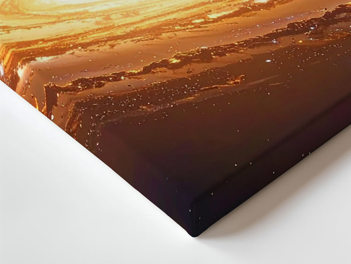 Fiery Spiral Galaxy Canvas – Top-Down Orange & Yellow Celestial Glow - Gifitto