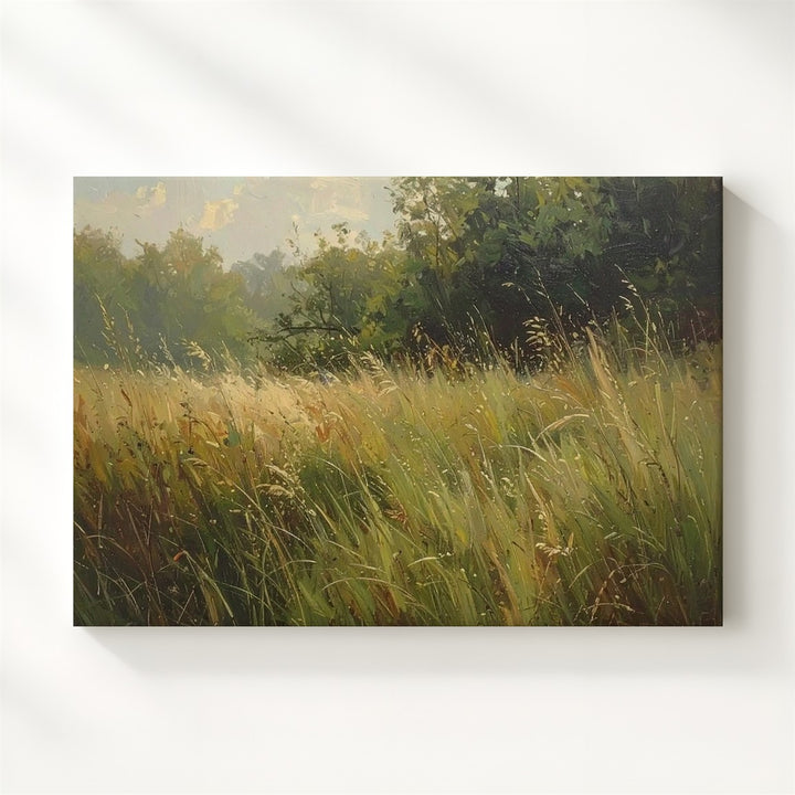 Endless Meadow Canvas – Panoramic Wild Grass Landscape in Summer Light - Gifitto