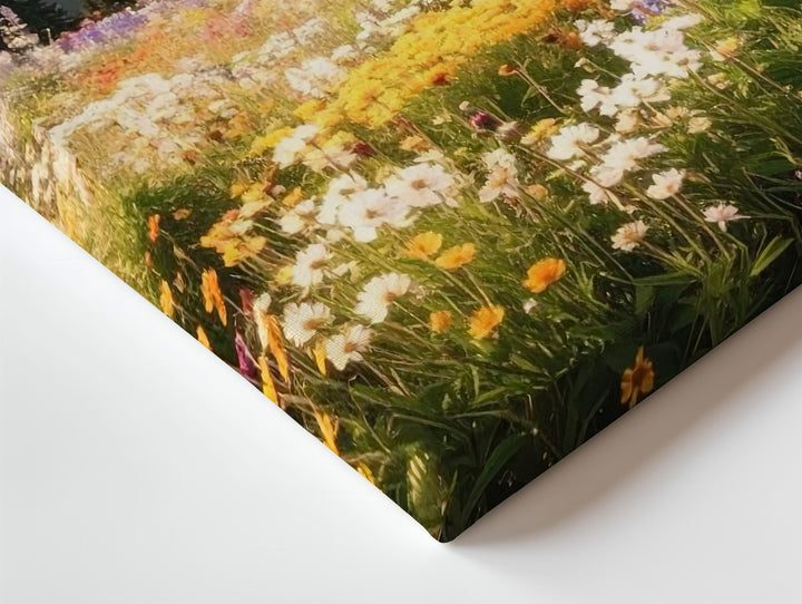 Alpine Bloom Canvas – Vibrant Wildflower Meadow with Mountain Backdrop - Gifitto