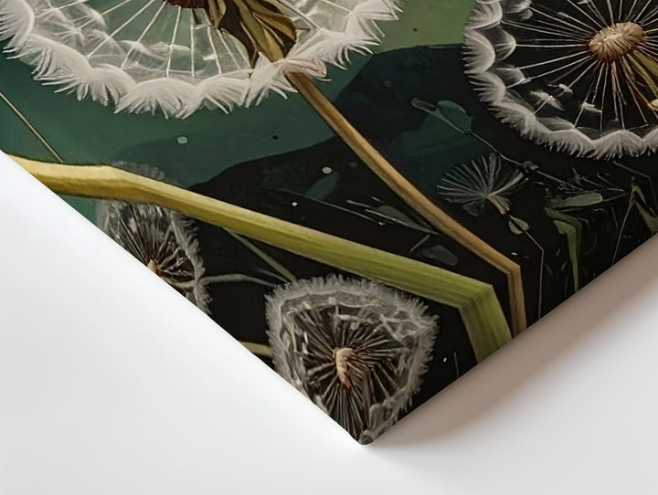 Glowing Dandelions Under Starlight – Cosmic Botanical Canvas Wall Art - Gifitto