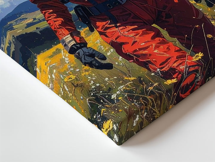 Surreal Astronaut in Flower Field Canvas – Futuristic Nature Wall Art - Gifitto