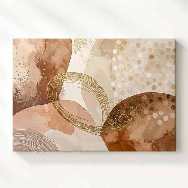 Abstract Serenity Canvas – Soft Earth Tones with Gold Accents - Gifitto