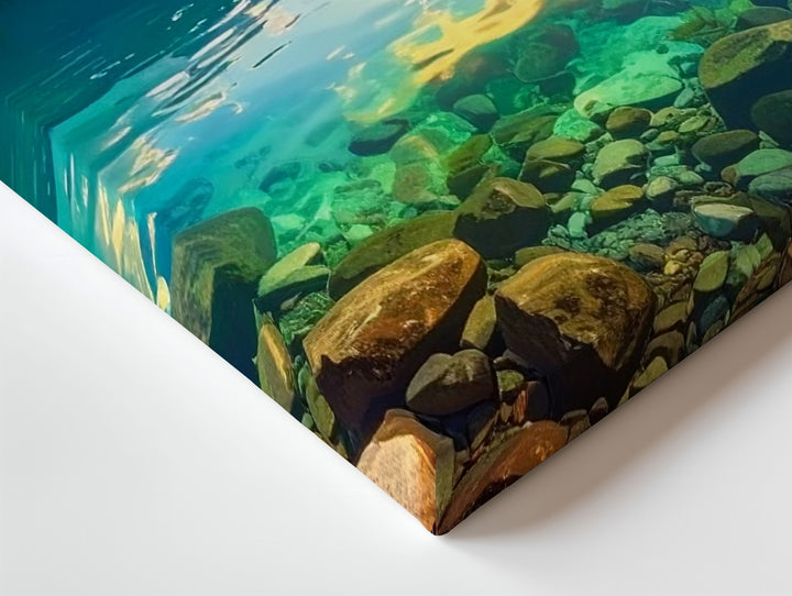 Sunset Radiance Lake Canvas – Turquoise Water & Golden Mountain Glow Art - Gifitto