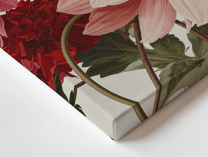 Vintage Dahlia Botanical Trio – Minimalist Floral Illustration Canvas - Gifitto
