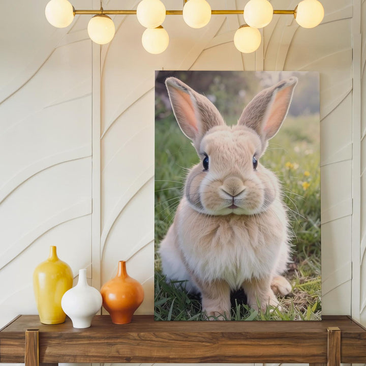 Springtime Bunny Canvas – Soft Rabbit in Lush Meadow Wall Art - Gifitto