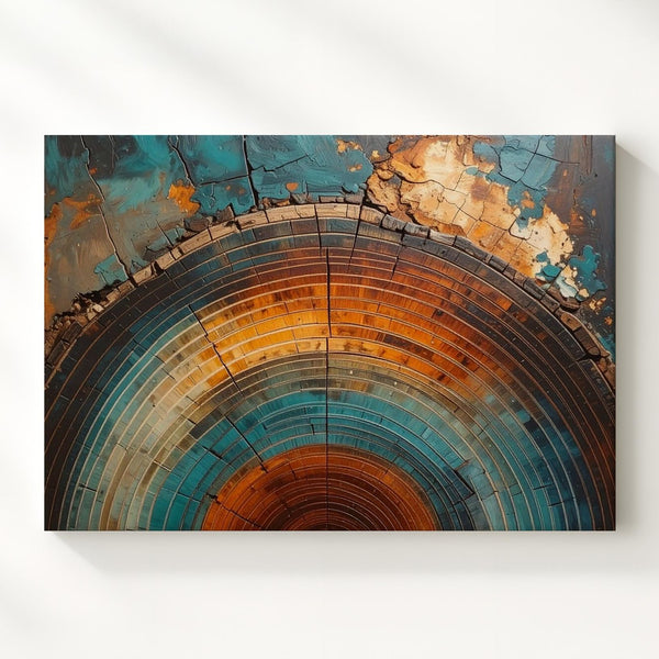 Timeless Tree Rings Canvas – Vibrant Abstract Tree Trunk Art - Gifitto