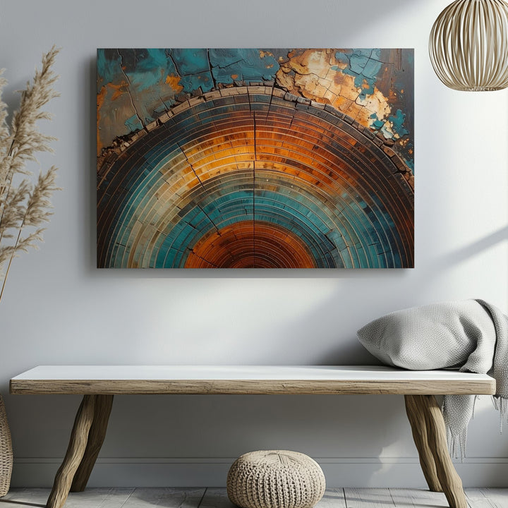 Timeless Tree Rings Canvas – Vibrant Abstract Tree Trunk Art - Gifitto