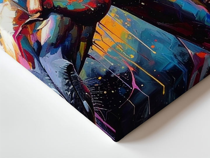 Vibrant Horse Abstract Canvas – Electric Colorful Horse Head Wall Art - Gifitto