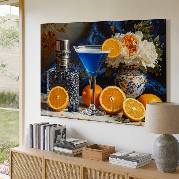 Baroque Cocktail Still Life Canvas – Luxury Fruit & Floral Wall Art - Gifitto