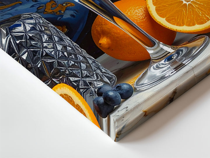 Baroque Cocktail Still Life Canvas – Luxury Fruit & Floral Wall Art - Gifitto