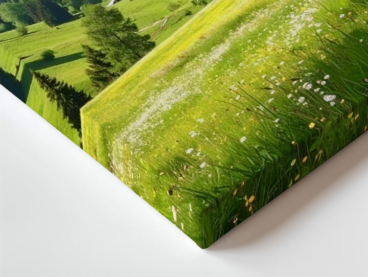 Lavender Sky Meadow Canvas – Peaceful Rolling Hills with Wildflowers & Pines - Gifitto