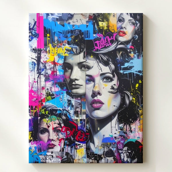 Urban Pop Chaos Canvas – Marilyn Monroe Street Art Collage - Gifitto