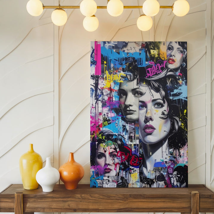 Urban Pop Chaos Canvas – Marilyn Monroe Street Art Collage - Gifitto