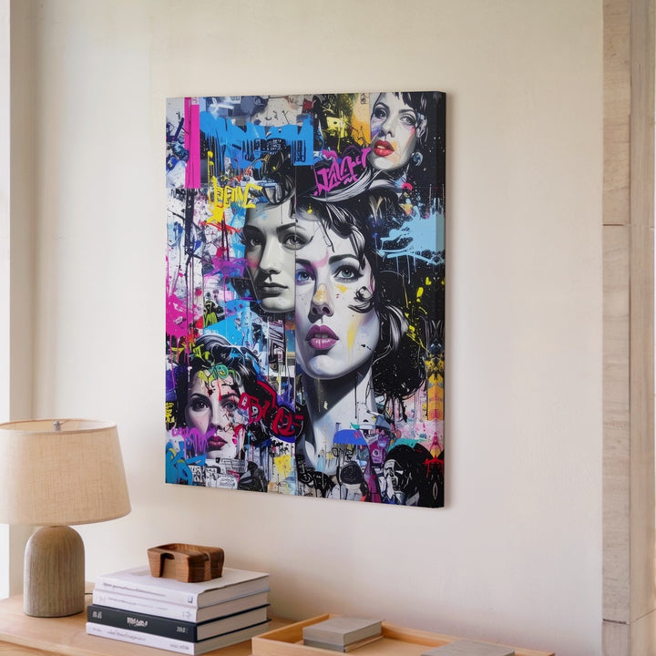 Urban Pop Chaos Canvas – Marilyn Monroe Street Art Collage - Gifitto