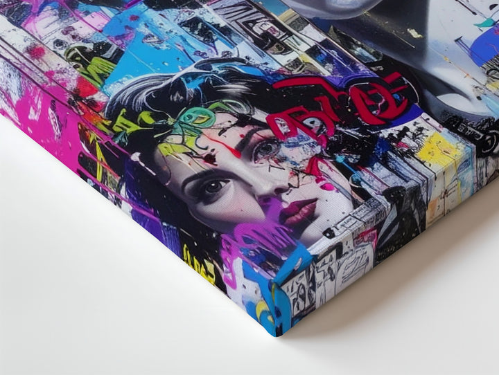 Urban Pop Chaos Canvas – Marilyn Monroe Street Art Collage - Gifitto