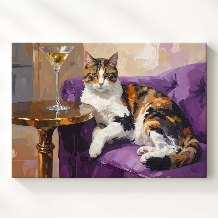 Sophisticated Calico Cat Canvas – Feline Elegance and Luxury Wall Art - Gifitto