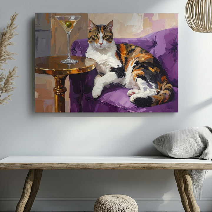 Sophisticated Calico Cat Canvas – Feline Elegance and Luxury Wall Art - Gifitto