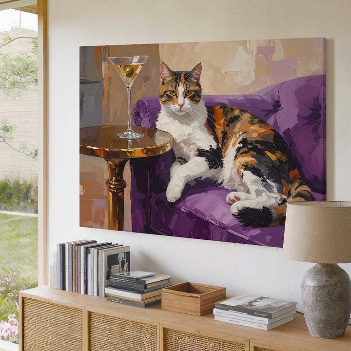 Sophisticated Calico Cat Canvas – Feline Elegance and Luxury Wall Art - Gifitto