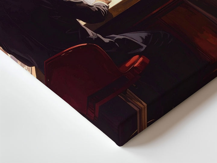 Cinematic Romance Canvas – Man and Woman at Luxurious Bar - Gifitto