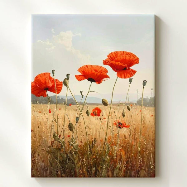 Golden Poppies Canvas – Peaceful Floral Field Wall Art - Gifitto