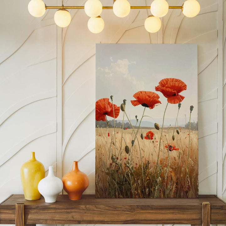 Golden Poppies Canvas – Peaceful Floral Field Wall Art - Gifitto