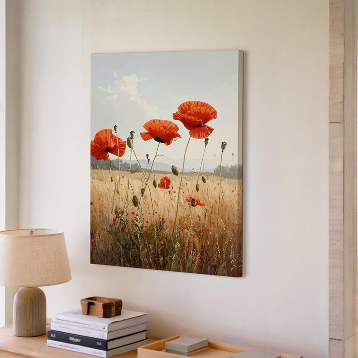 Golden Poppies Canvas – Peaceful Floral Field Wall Art - Gifitto