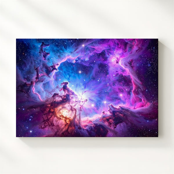 Celestial Bloom Nebula Canvas – Ethereal Cloudscape in Blue, Pink & Purple - Gifitto