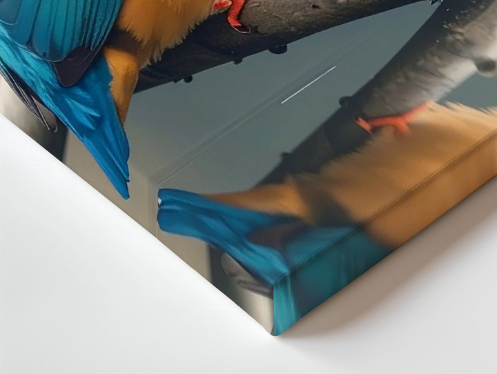 Kingfisher Serenity Canvas – Vibrant Blue & Orange Bird with Water Reflection - Gifitto