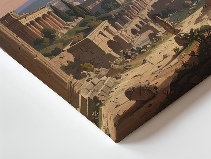 Roman Ruins at Sunset Canvas – Classical Civilization Wall Art - Gifitto