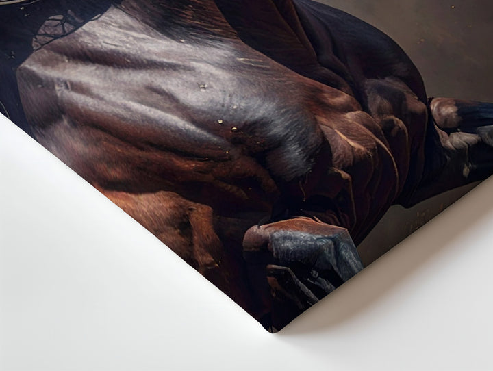 Storm Rider Horse Canvas – Powerful Dark Chestnut Running Art - Gifitto