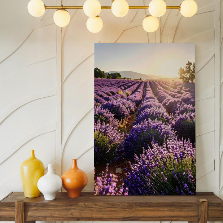 Lavender Sunrise Canvas – Vibrant Lavender Field Wall Art - Gifitto