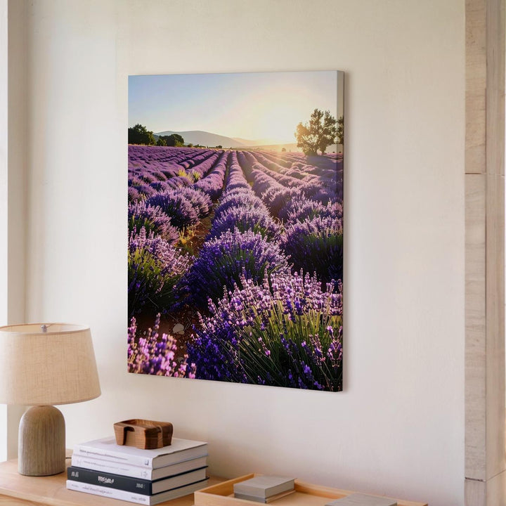 Lavender Sunrise Canvas – Vibrant Lavender Field Wall Art - Gifitto