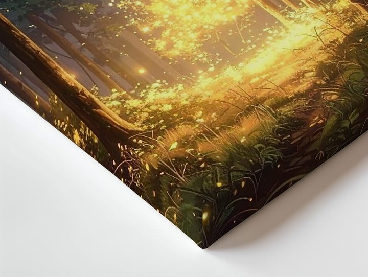 Enchanted Firefly Forest Canvas – Mystical Nightscape with Glowing Lights - Gifitto