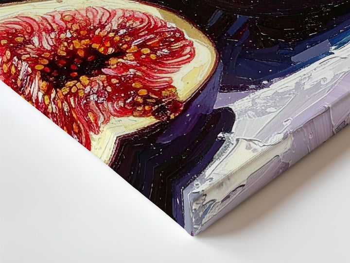 Fig Duet Canvas – Textured Oil Painting of Ripe Figs in Pastel Harmony - Gifitto