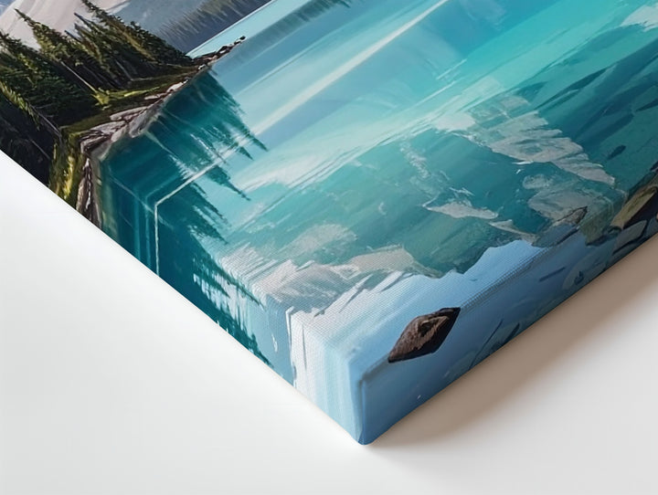 Alpine Mirror Lake Canvas – Turquoise Waters & Majestic Mountain Forest Scene - Gifitto