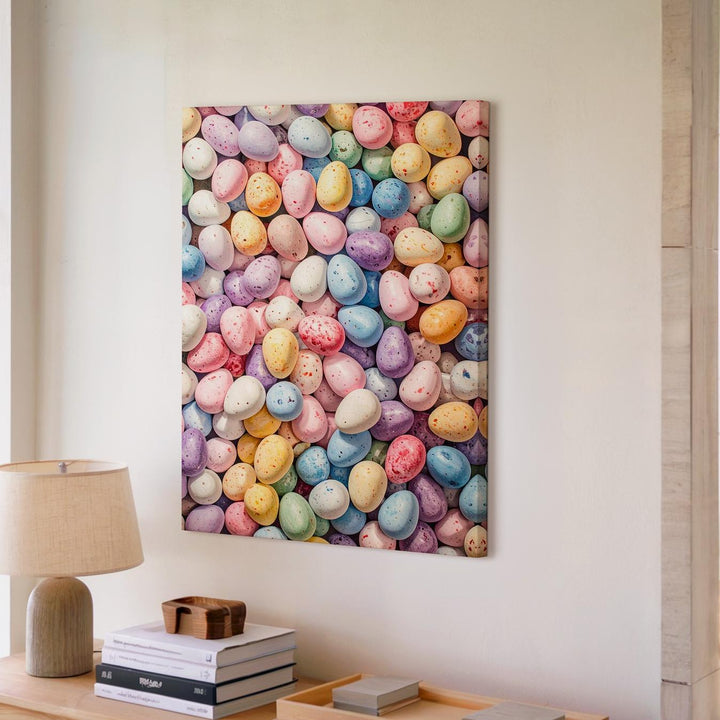 Easter Candy Eggs Canvas – Bright Pastel Easter Decor - Gifitto
