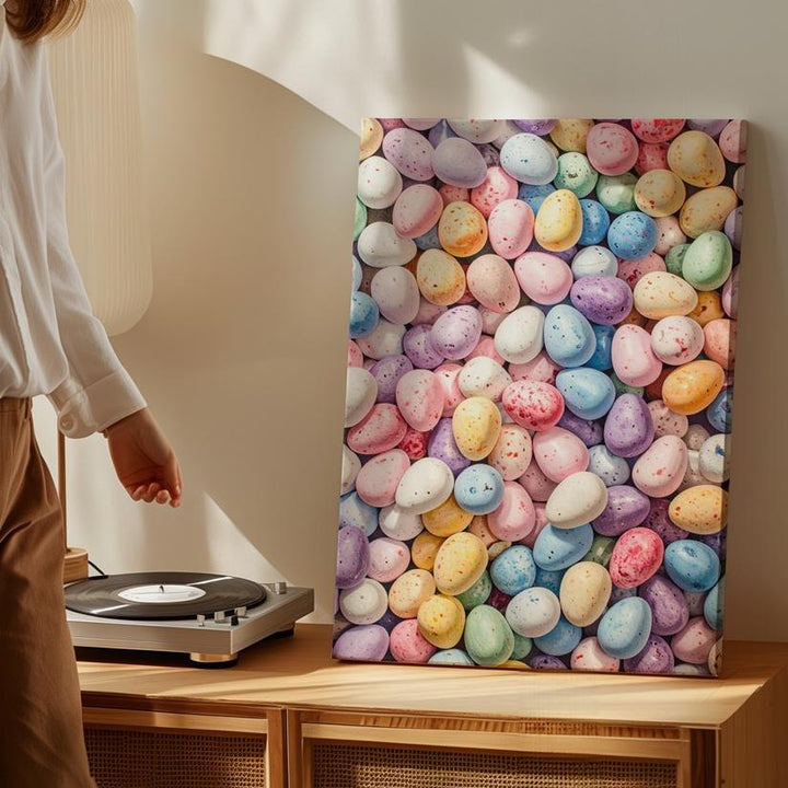 Easter Candy Eggs Canvas – Bright Pastel Easter Decor - Gifitto