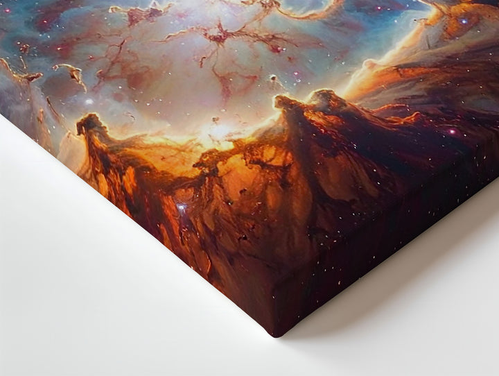 Stellar Birth Nebula Canvas – Chaotic Orange & Blue Galactic Core - Gifitto