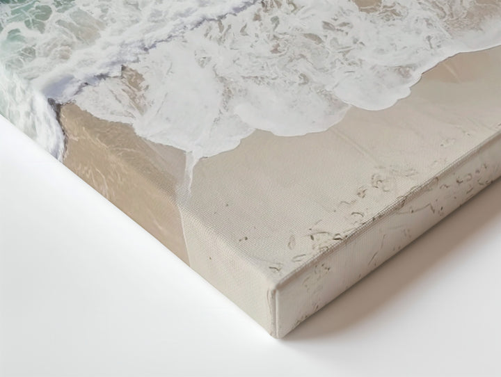 Coastal Rhythm Canvas – Aerial Ocean Waves with Sandy Beach & Sea Foam - Gifitto